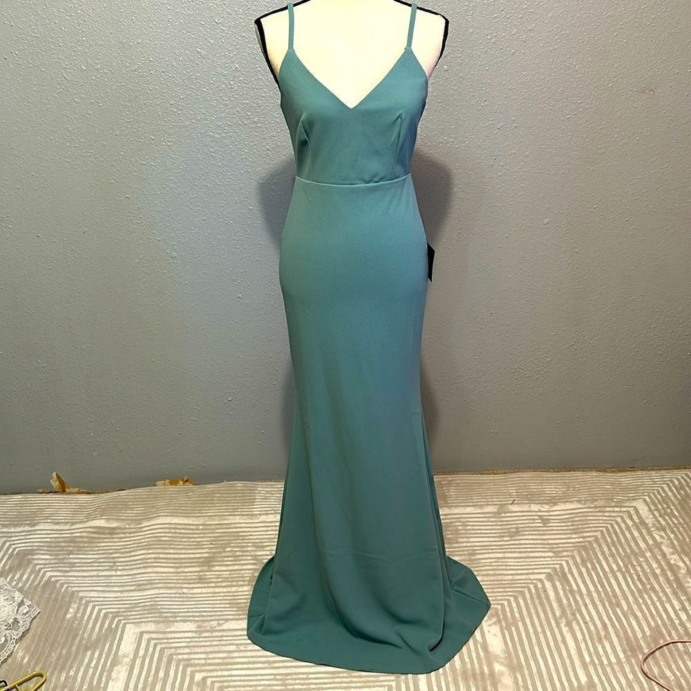 New Lulus melora slate blue sleeveless maxi dress size S